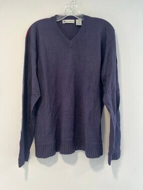 Wilke Rodriguez Merino Wool Modal V-Neck Sweater Blue Violet Size Medium
